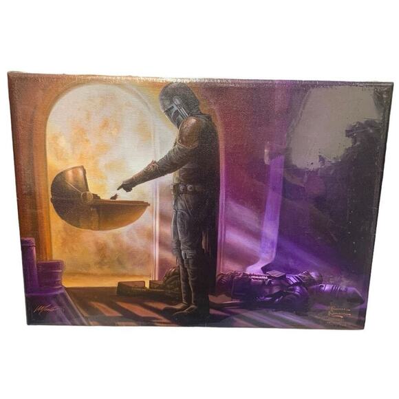 Thomas Kinkade The Mandalorian Turning Point  Canvas 10 x 14 Wrapped - Picture 1 of 2